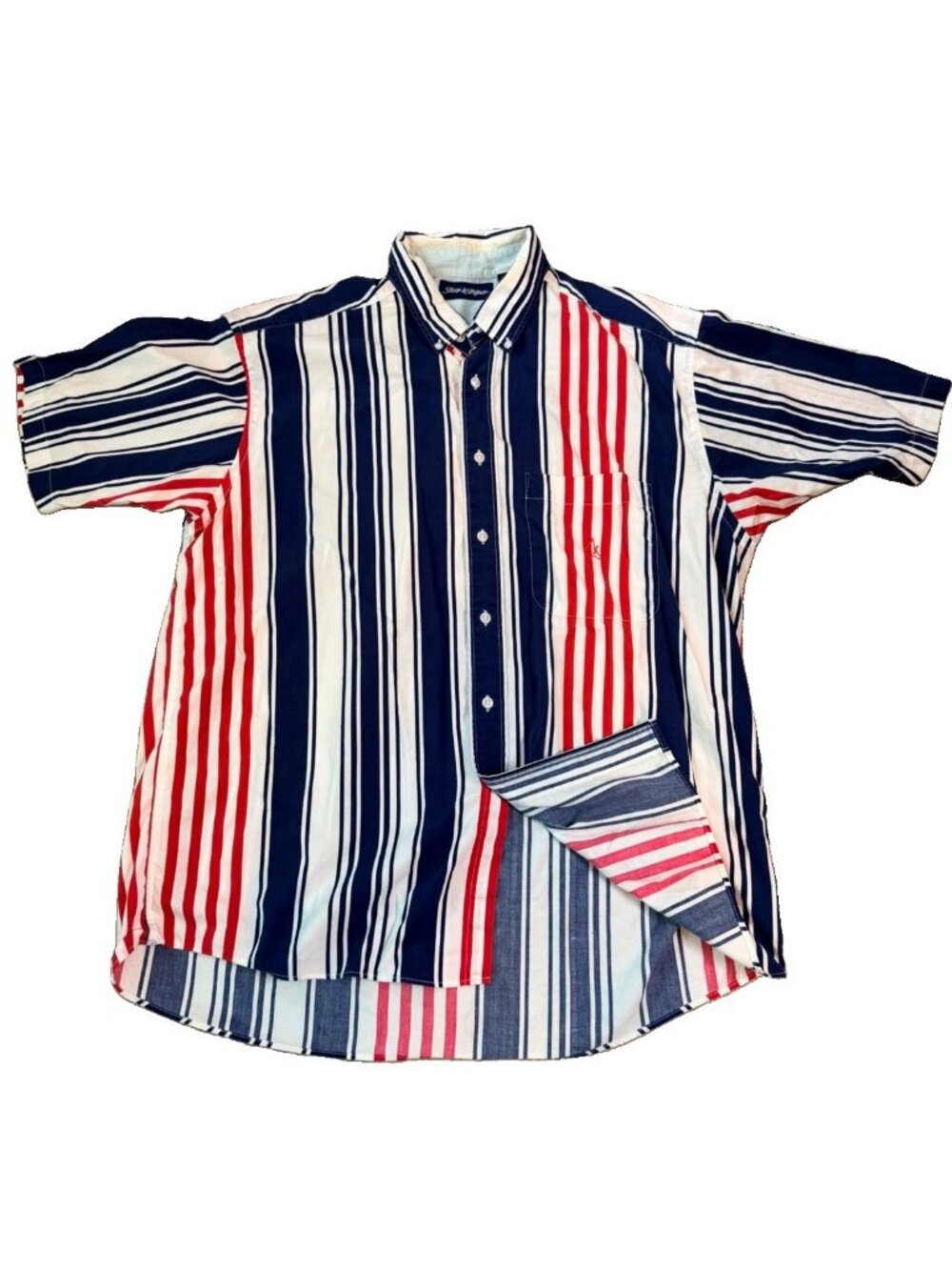 Vtg 90’s Stars & Stripes Men’s Large Red White Blue Shirt USA America Patriotic